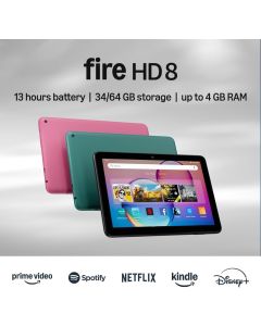 Like-New Amazon Fire HD 8 tablet (newest model), 8” HD Display, 3GB memory, 32GB, designed for portable entertainment, Black