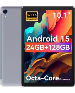 Tablet,10.1" Android 15 Tablet with Octa-core Processor 24GB RAM 128GB ROM HD IPS Touchscreen 8H Battery, Wi-Fi 6, BT 5.0, Dual Camera, Android Tablets