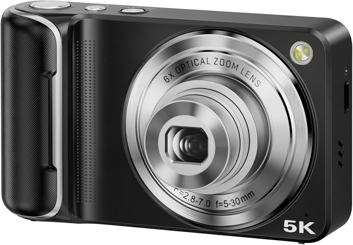 5K Digital Camera for Photography with 6X Optical Zoom, 64MP Autofocus WiFi Vlogging Camera for YouTube with Dual Lens, Compact Point and Shoot Digital Cameras with Touch Screen, 32GB Card,2 Batteries