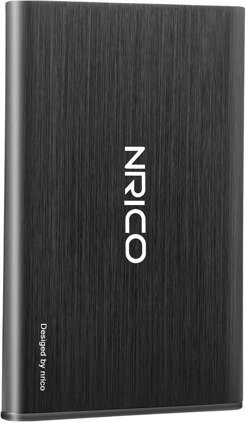 NRICO Ultra Slim 320GB Portable External Hard Drive USB3.0 HDD Storage Compatible for PC, Desktop, Laptop,Mac,PS4, Xbox one (Black, 320, GB)
