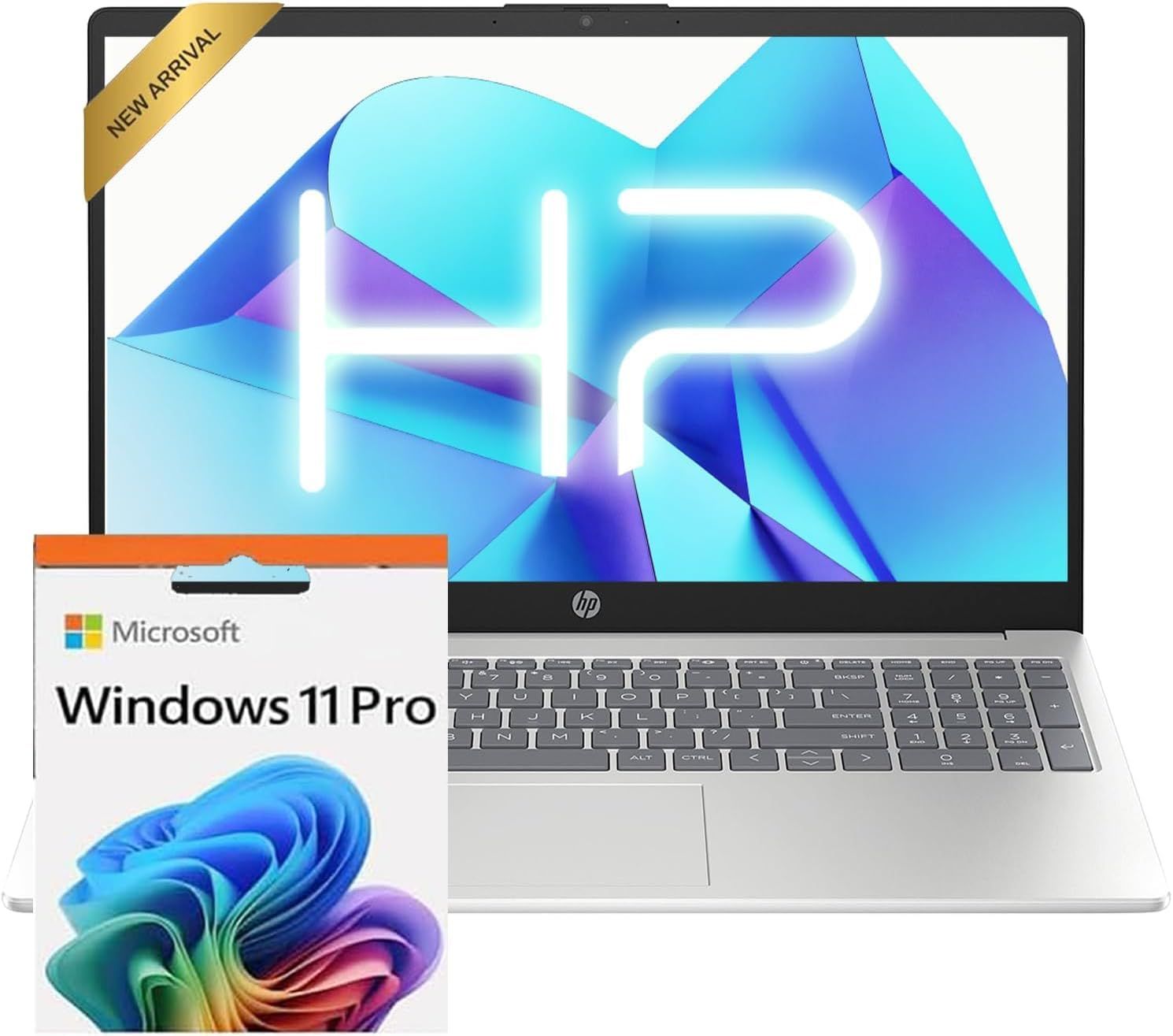 HP 15.6" Business Laptop Computer • 2026 Edition • Intel 4-Core N100 CPU • 128GB SSD • Windows 11 Pro with Office 365 for The Web • w/o Mouse