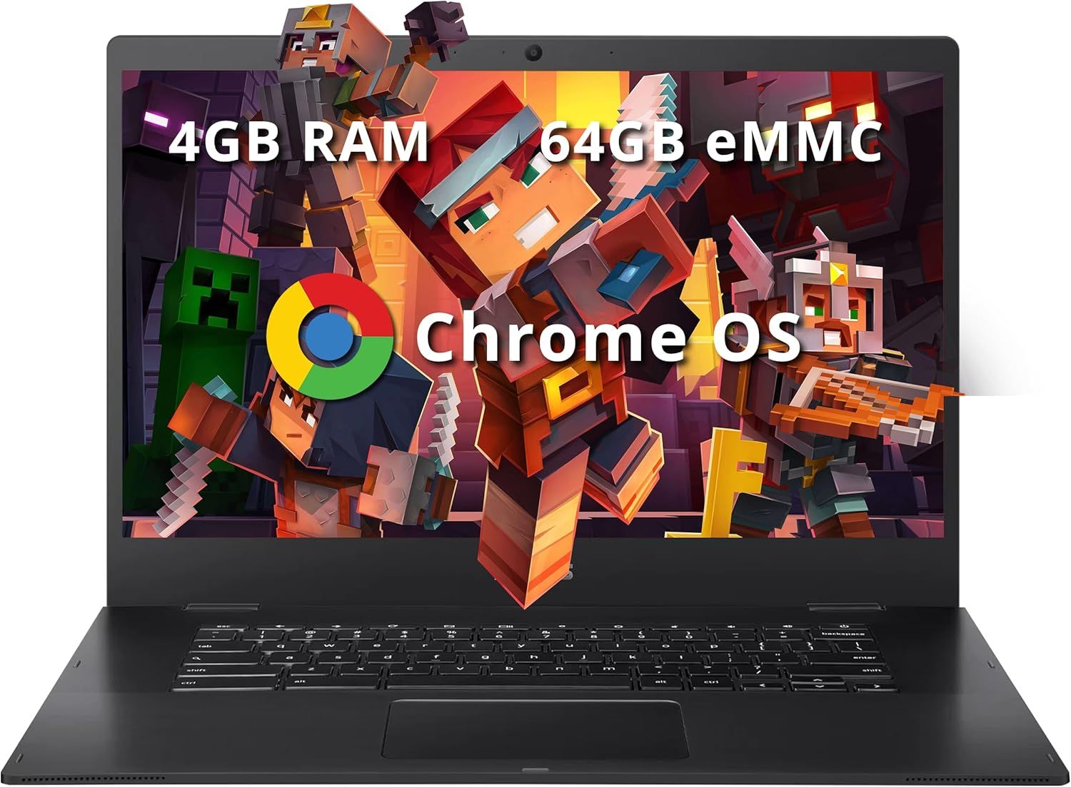 ASUS CX1500CNA Chromebook 15.6" HD Laptop, Intel Celeron N3350 Processor, 4GB RAM, 64GB eMMC Flash Memory, Intel HD Graphics, HD Webcam, Stereo Speakers, Chrome OS, Black, (renewed)