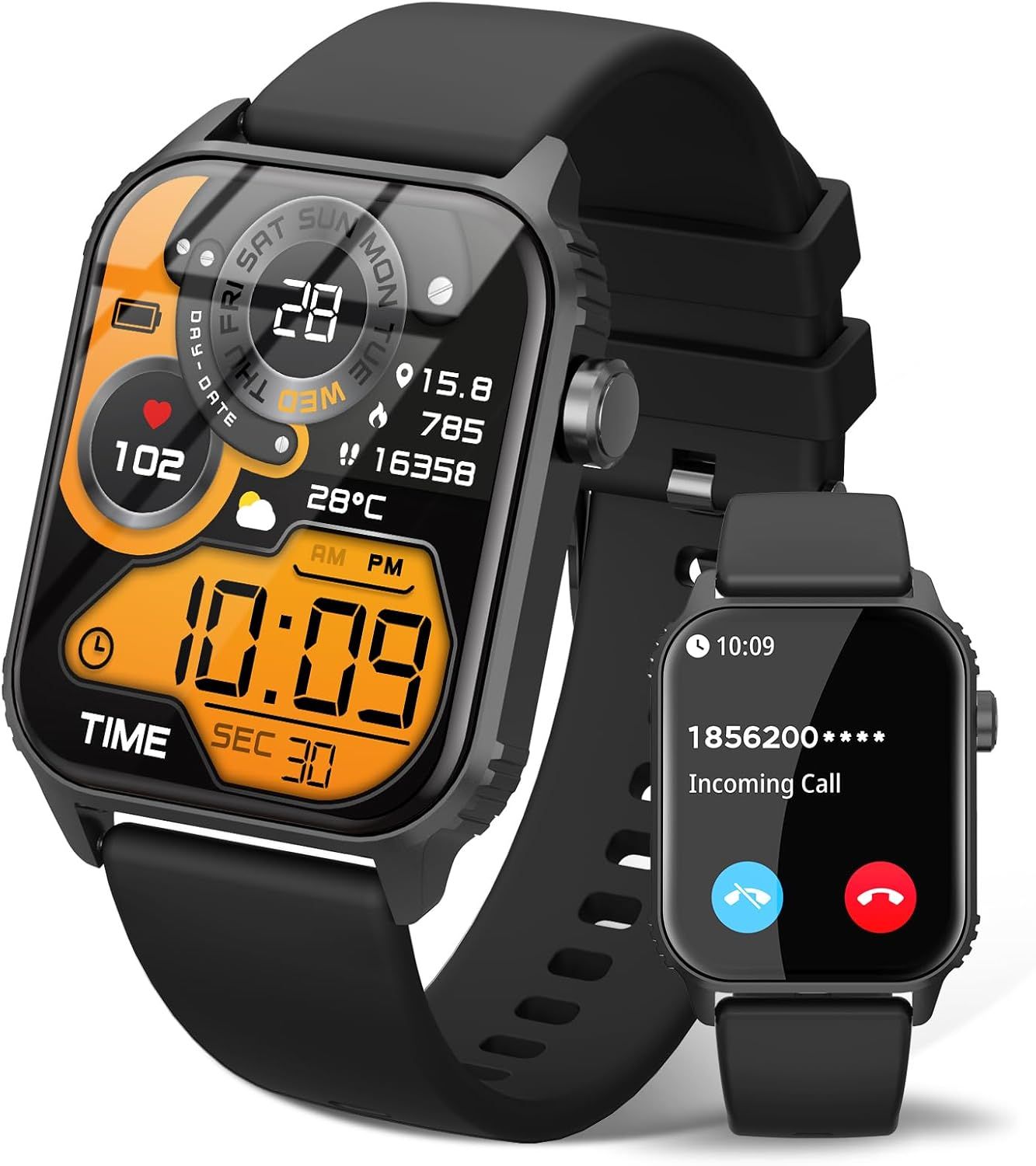 Smart Watch for Men, 120+ Sports Modes Smartwatch with 1.83" HD Touchsreen, Sleep Monitor, IP67 Waterproof, Bluetooth Call & Music Control Fitness Watch for iPhone/Android (Black)