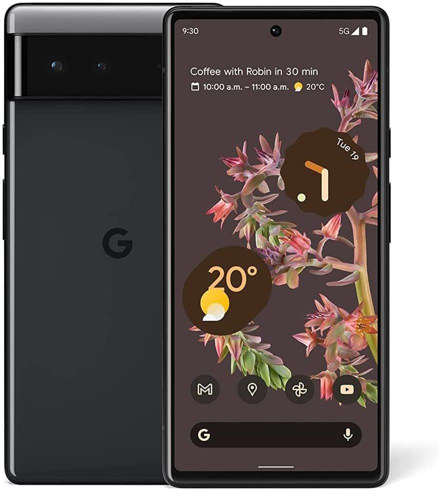 Google Pixel 6 5G, US Version, 128GB, Stormy Black - Unlocked (Renewed)