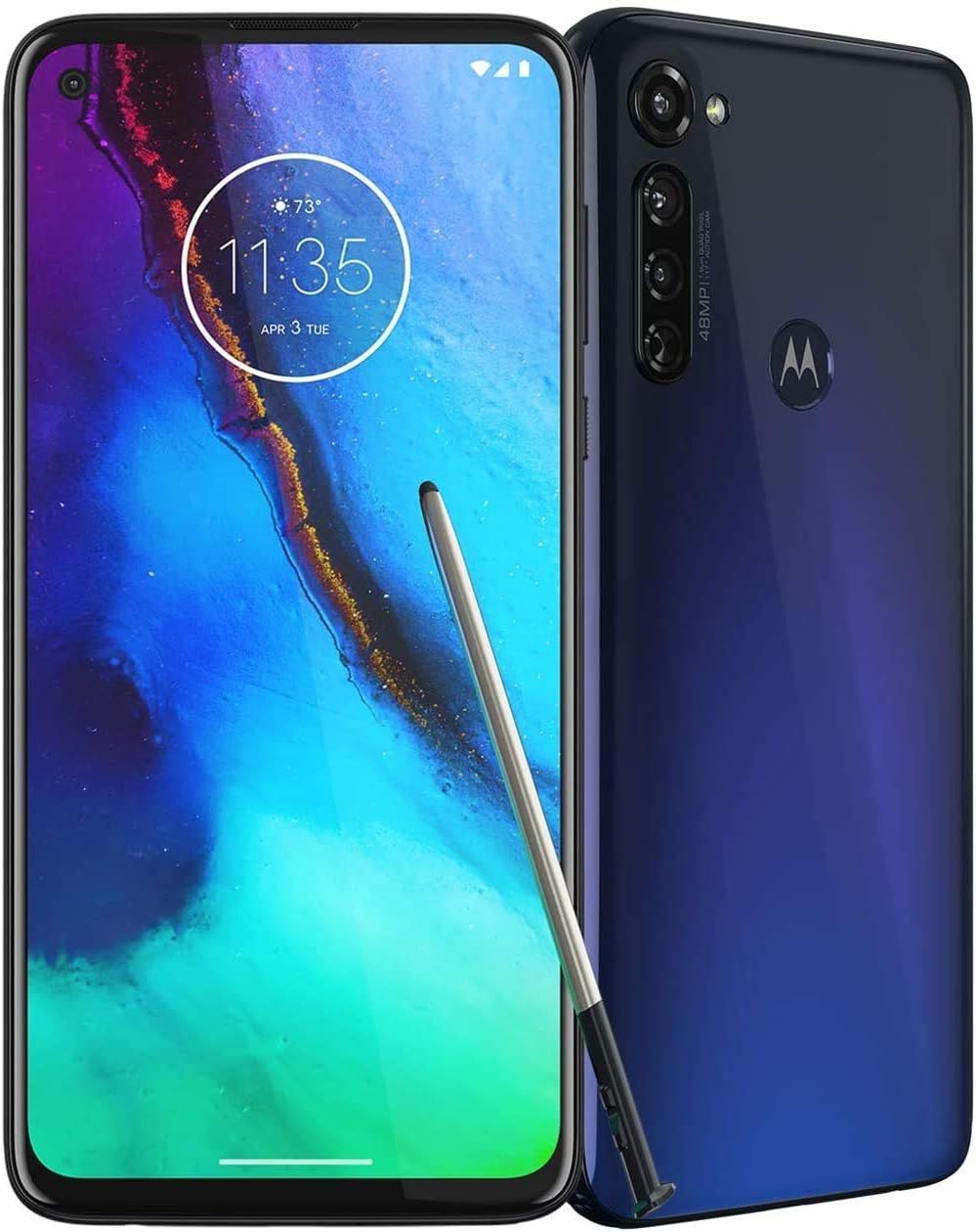 Motorola 2020 Moto G Stylus | Unlocked | Made for US by Motorola | 4/128GB | 48MP Camera | Indigo (Renewed)