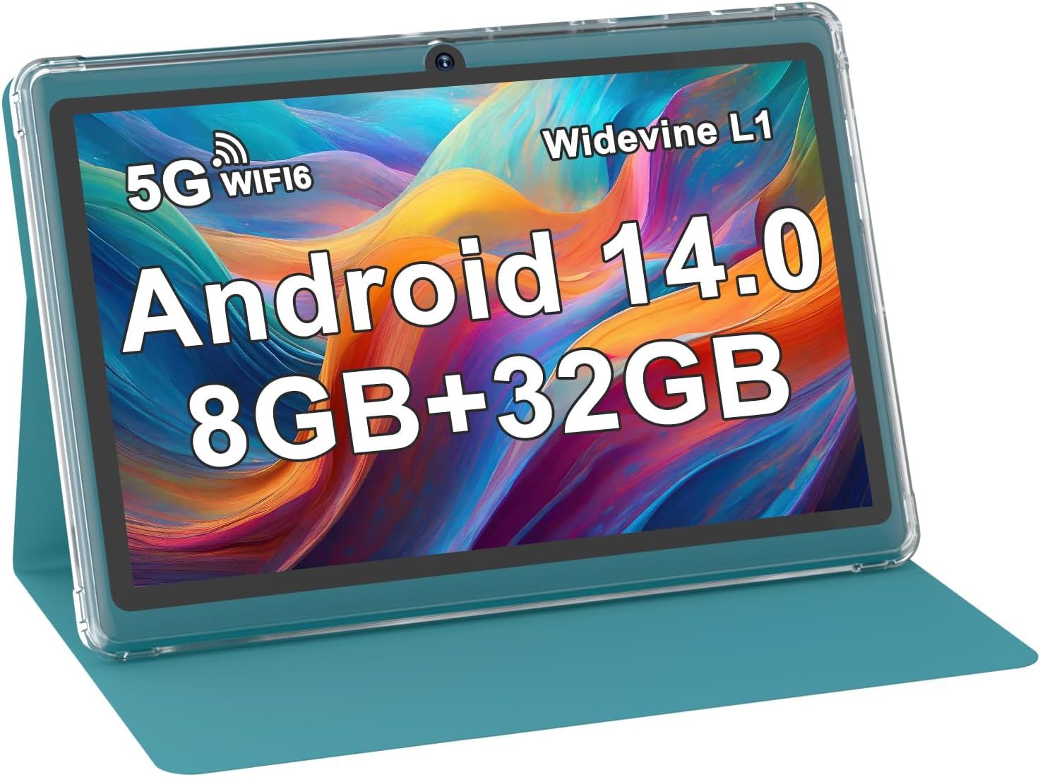 ZZB 7 inch Tablet Android 14, 8GB RAM (5GB Expandable) 32GB ROM Tablets Supports 1TB MicroSD, Widevine L1, Dual Camera Tableta 5G WiFi-6 Android Tablet with Case, 7" Tablets+Cover 2026 (Navy Blue)