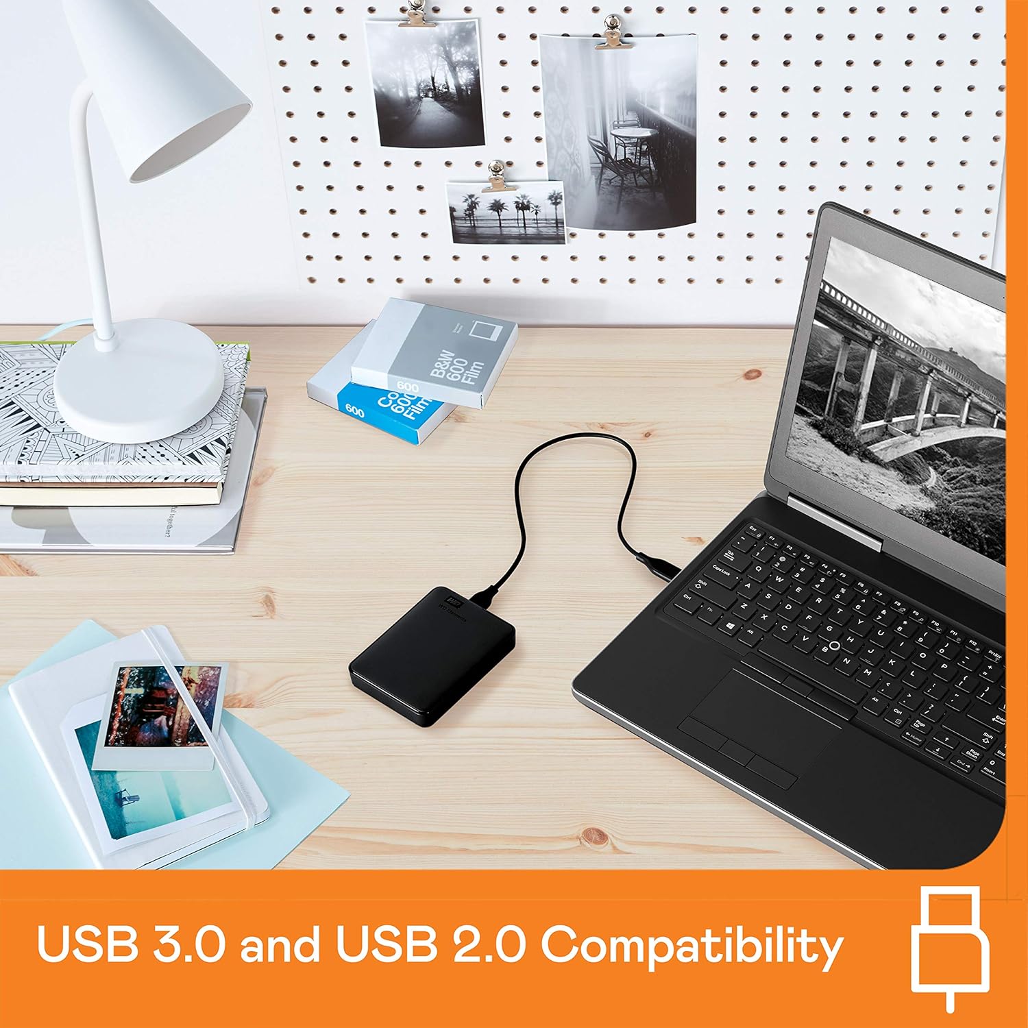 Western Digital WD 5TB Elements Portable External Hard Drive for Windows, USB 3.2 Gen 1/USB 3.0 for PC & Mac, Plug and Play Ready - WDBU6Y0050BBK-WESN
