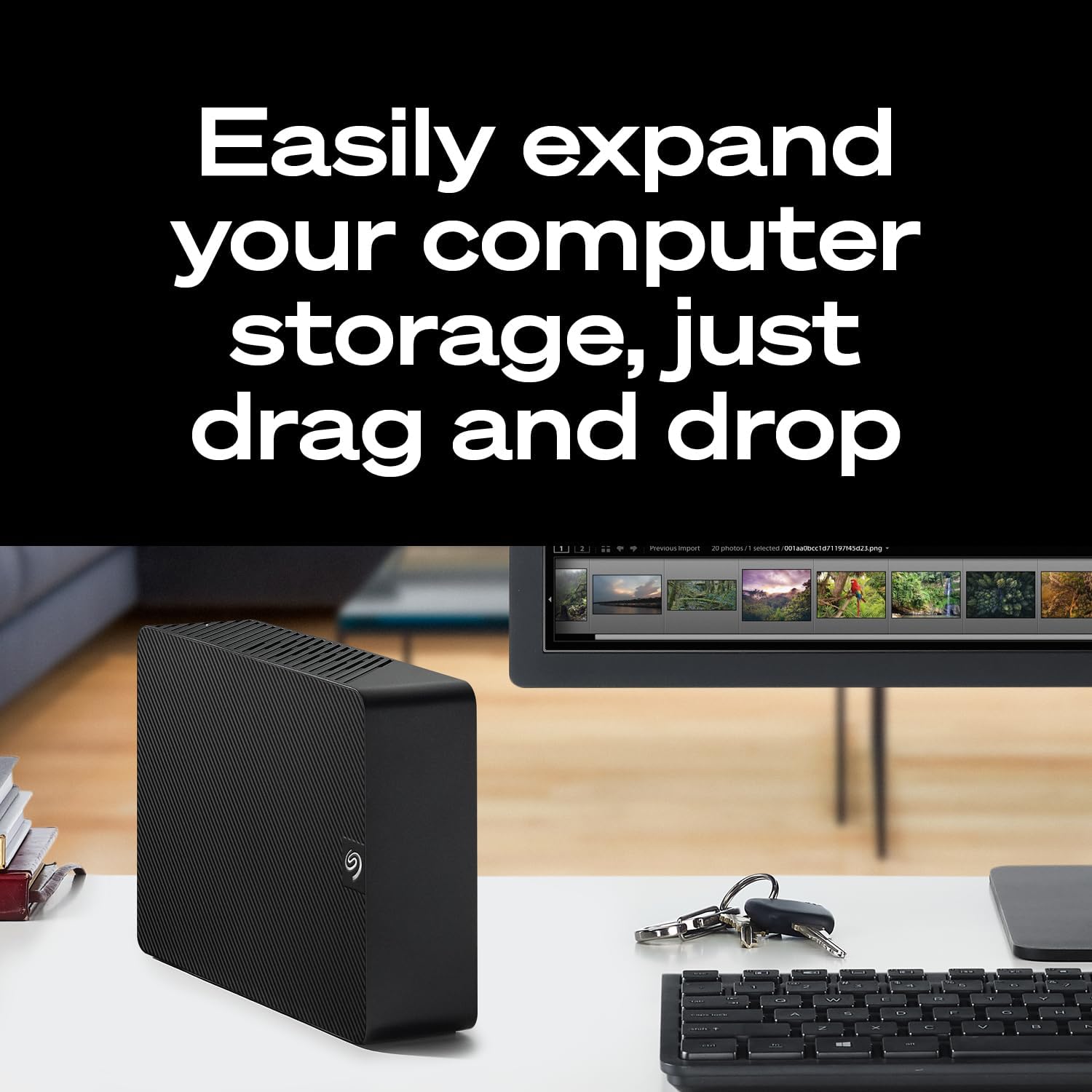 Seagate Expansion 22TB External Hard Drive HDD - USB 3.0, with Rescue Data Recovery Services (STKP22000400)