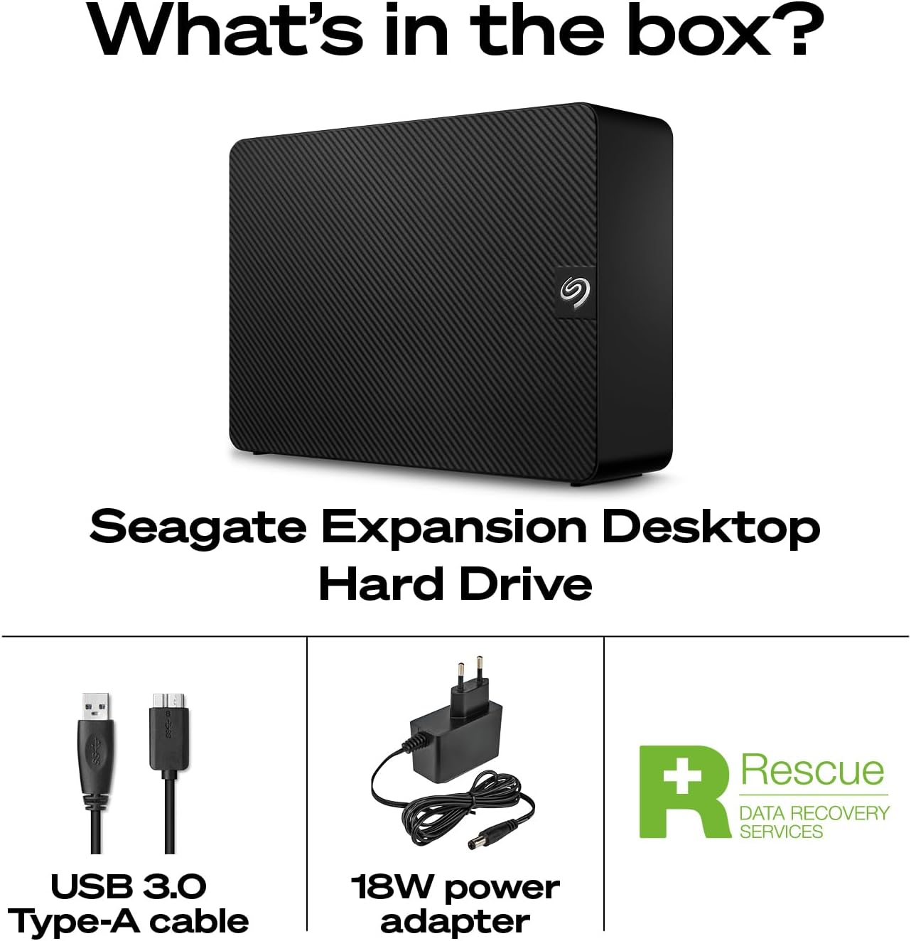 Seagate Expansion 10TB External Hard Drive HDD - USB 3.0, with Rescue Data Recovery Services (STKP10000402)
