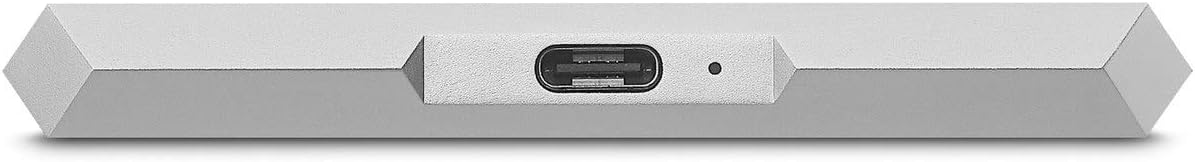 LaCie Mobile Drive, 2 TB , External Hard Drive HDD – Moon Silver, USB-C USB 3.0, With Rescue Services (STHG2000400)