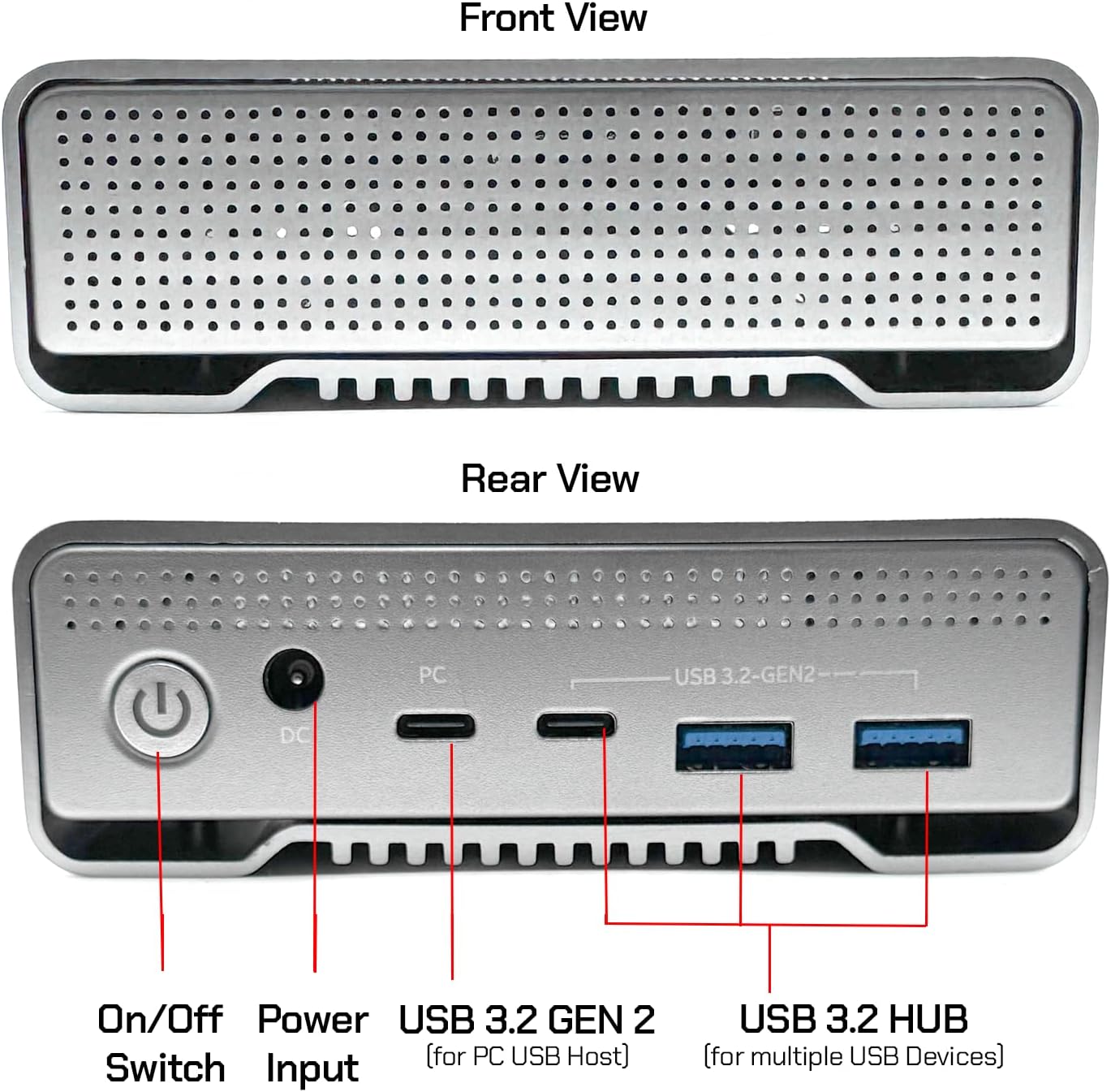 Avolusion PRO-G1 Series 16TB USB 3.2 Gen 2 (10Gbps) USB-C External Hard Drive for Windows/MacOS (Grey)