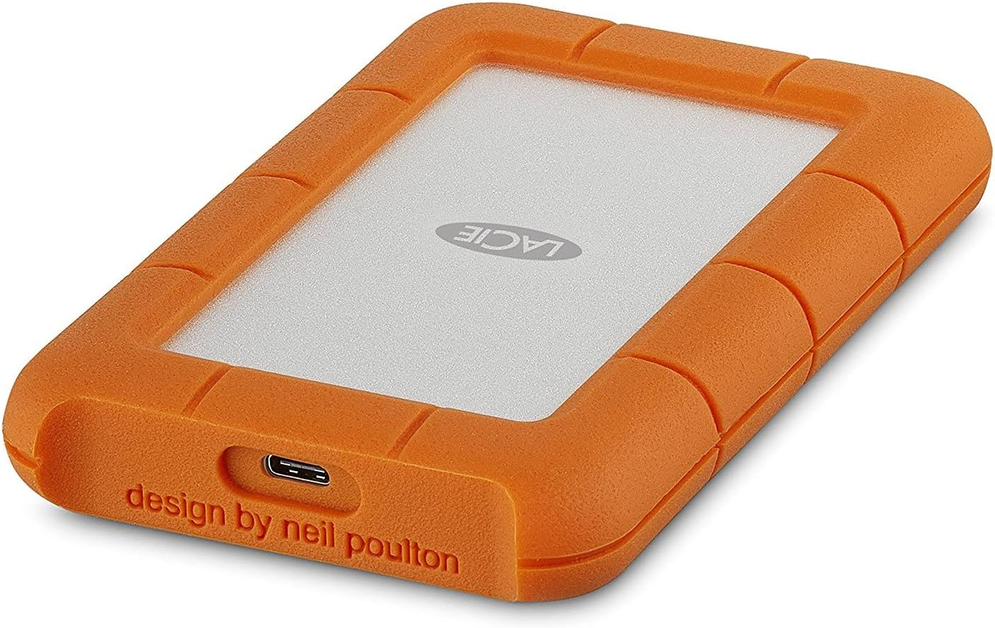 LaCie Rugged USB-C, 2TB, Portable External Hard Drive, Drop, Shock, Dust, Rain Resistant, for Mac & PC (STFR2000800)