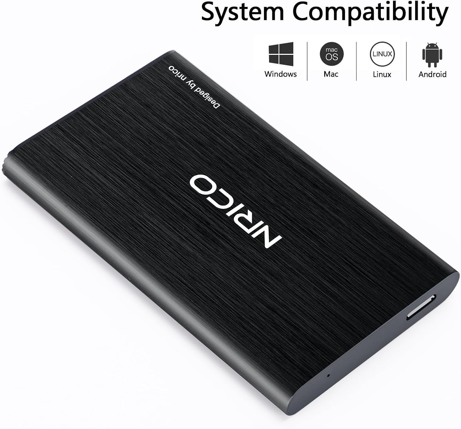 NRICO Ultra Slim 320GB Portable External Hard Drive USB3.0 HDD Storage Compatible for PC, Desktop, Laptop,Mac,PS4, Xbox one (Black, 320, GB)