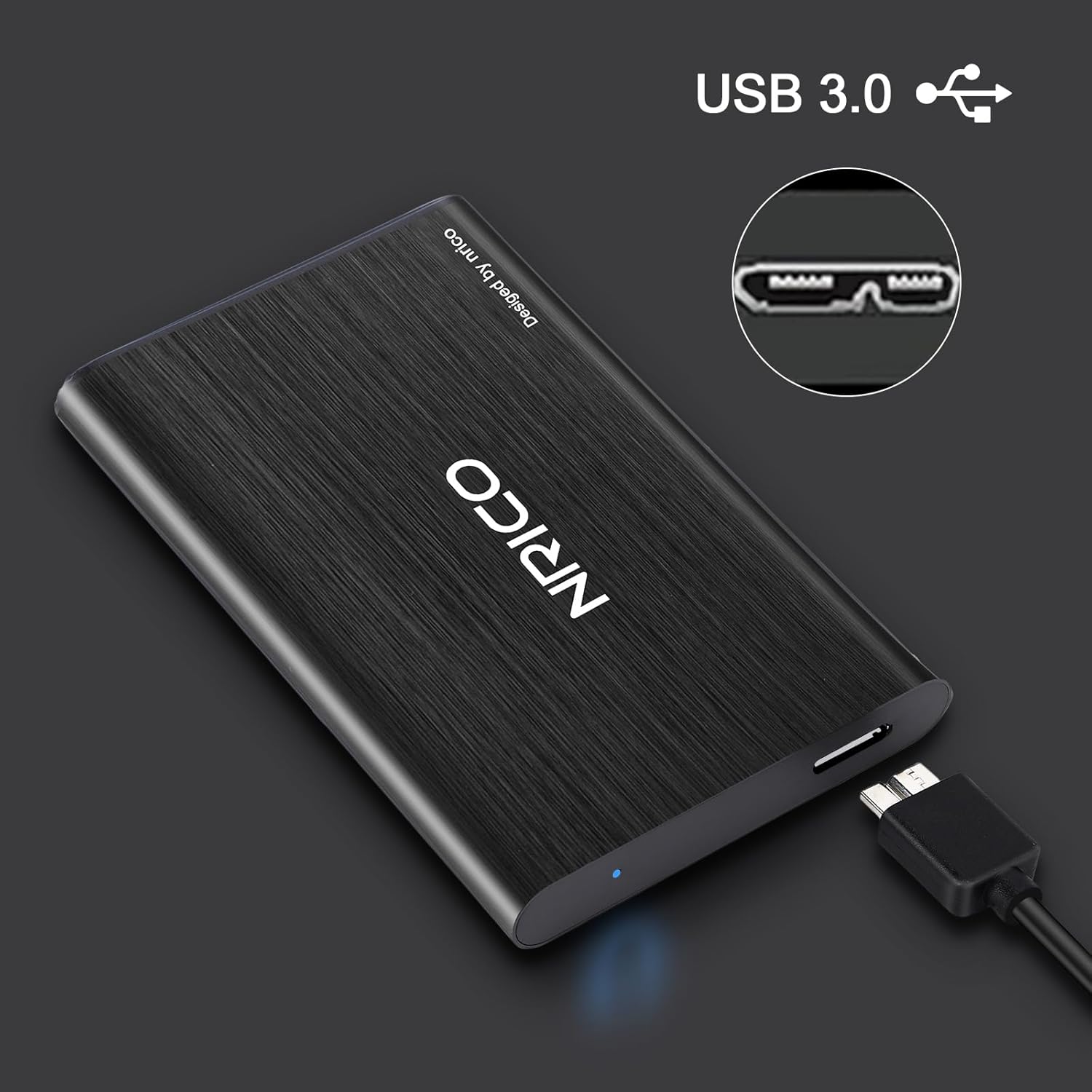 NRICO Ultra Slim 320GB Portable External Hard Drive USB3.0 HDD Storage Compatible for PC, Desktop, Laptop,Mac,PS4, Xbox one (Black, 320, GB)