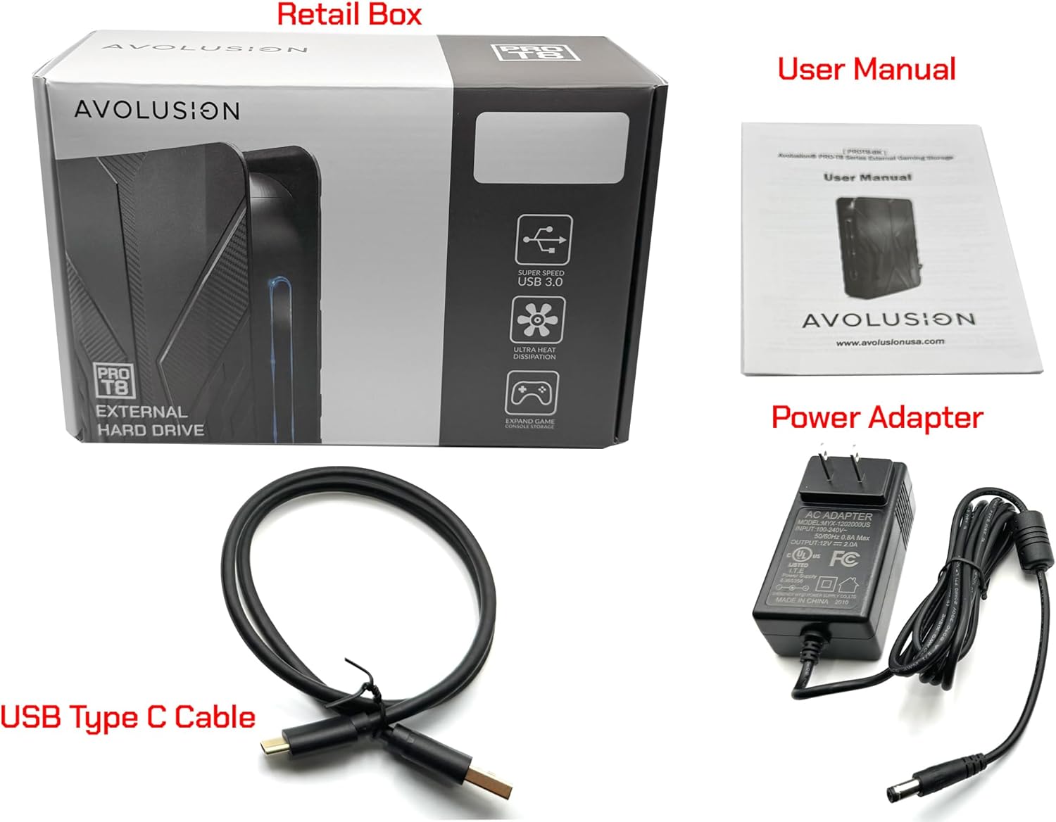 Avolusion PRO-T8 Series 14TB USB 3.0 External Hard Drive for WindowsOS Desktop PC/Laptop (Black) - 2 Year Warranty