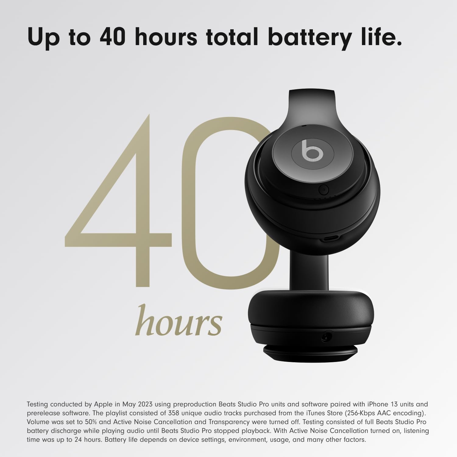 Beats Studio Pro - Premium Wireless Over-Ear Headphones- Up to 40-Hour Battery Life, Active Noise Cancelling, USB-C Lossless Audio, Apple & Android Compatible - Black
