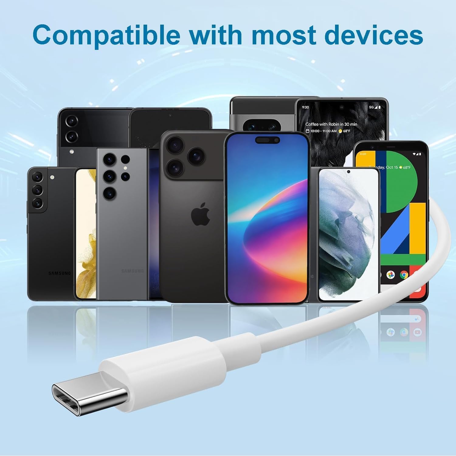 2 Packs USB C Headphones for iPhone 17/16/15 Pro Max Plus Type C Earphones with Microphone & Remote Noise Cancelling Earbuds for iPhone 17/16/15 Pro, iPad, Galaxy S23/S22/S21/S20/Ultra Note 10/20