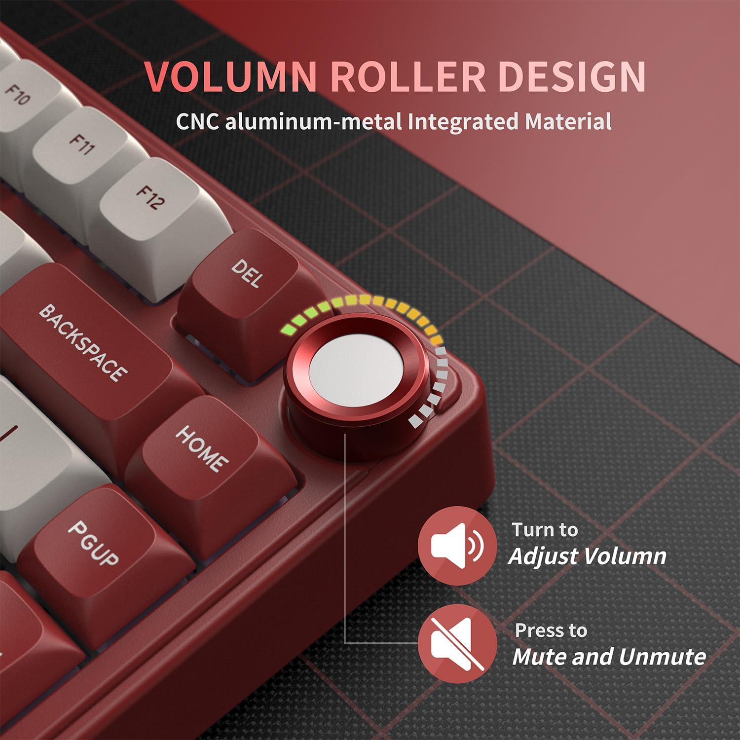RK ROYAL KLUDGE R75 Mechanical Keyboard Wired with Volume Knob, 75% Keyboard Gasket Mounted, RGB Backlit, Creamy Keyboard with MDA Profile, PBT Keycaps, Hot Swappable Pre-lubed Linear Switch