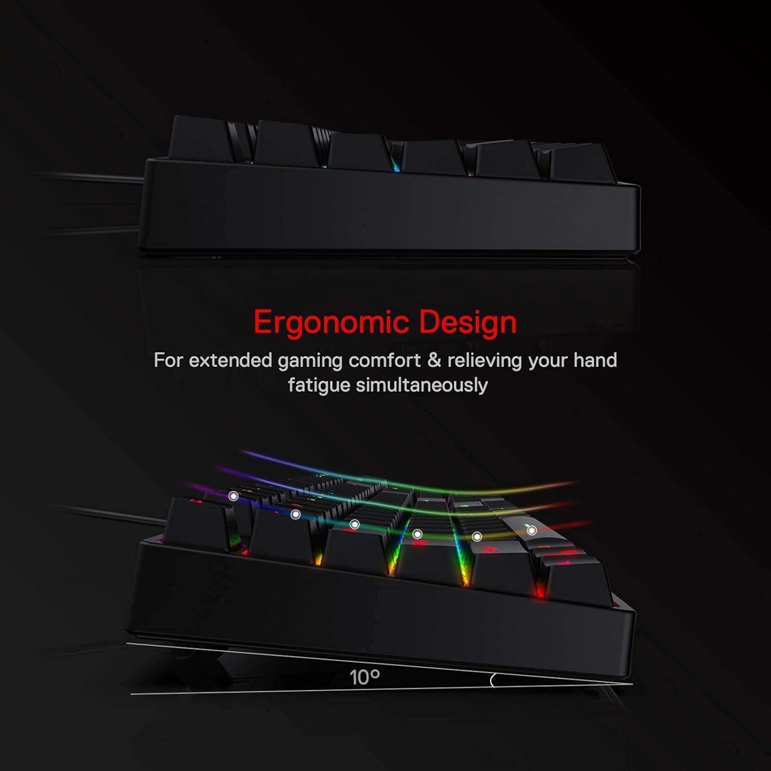 Redragon K582 RGB Mechanical Gaming Keyboard, 100% 104 Keys Standard Layout Gaming Keyboard with Double-Shot ABS Keycaps, Dynamic 16.8M RGB Backlit & Linear Red Switch, Redefine Software Supported