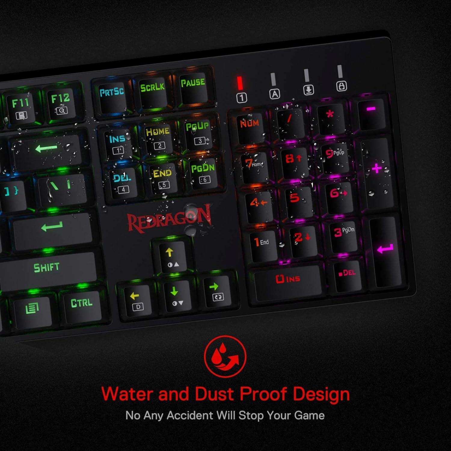 Redragon K582 RGB Mechanical Gaming Keyboard, 100% 104 Keys Standard Layout Gaming Keyboard with Double-Shot ABS Keycaps, Dynamic 16.8M RGB Backlit & Linear Red Switch, Redefine Software Supported