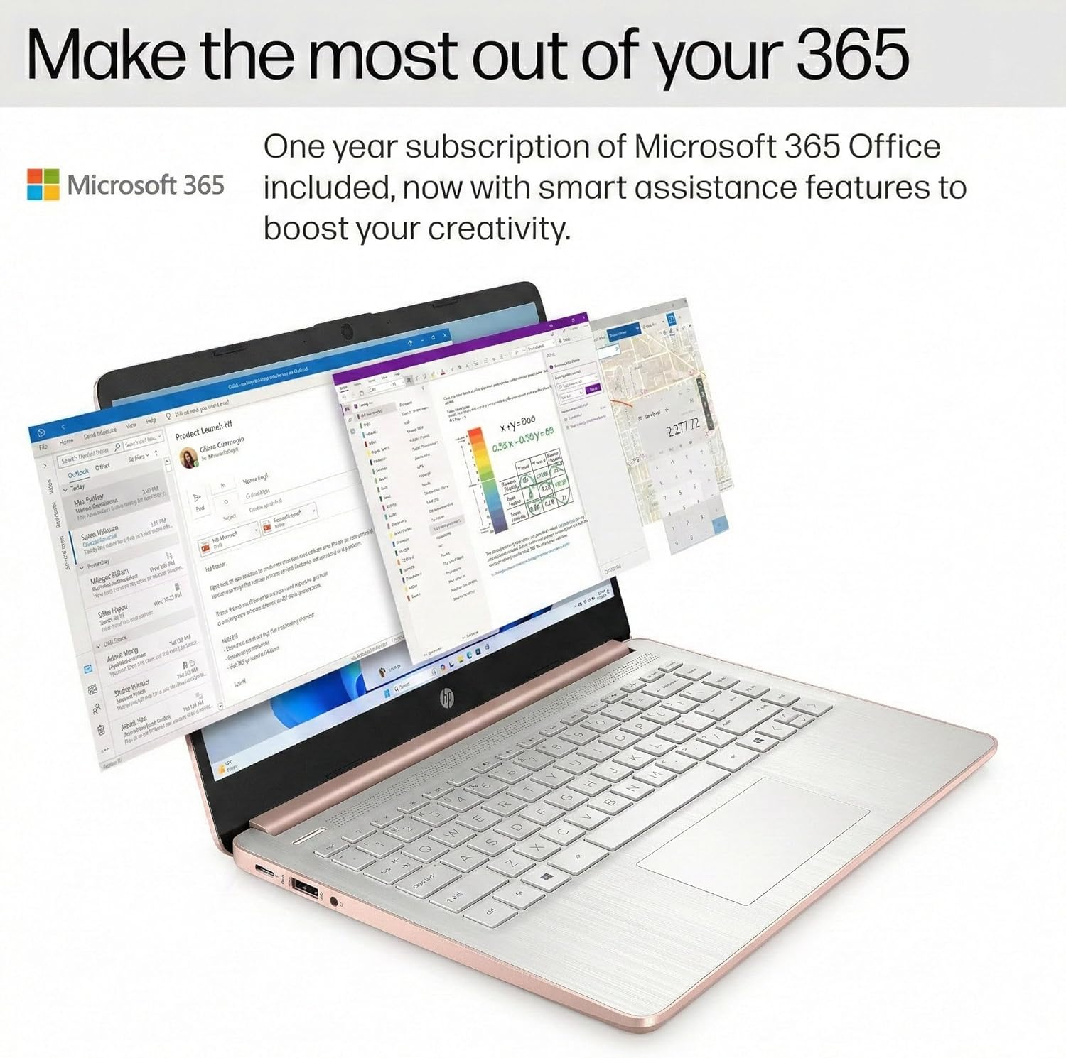 HP Latest Ultrabook Laptop with Copilot AI - 1.2TB Storage - 8GB RAM - Intel Core | Microsoft Office 365 Included, 192GB SSD + 1TB Cloud Storage, Webcam, Windows 11 no Mouse | Essential Laptop