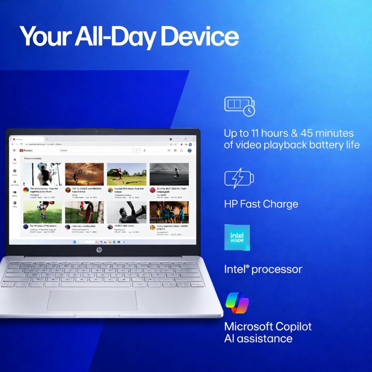 HP Business Laptop with Microsoft Office 365, 8GB RAM, 1TB OneDrive and 64GB SSD, Intel Processor, White | No Mouse, Fast Response, Long Battery Life, Good Value