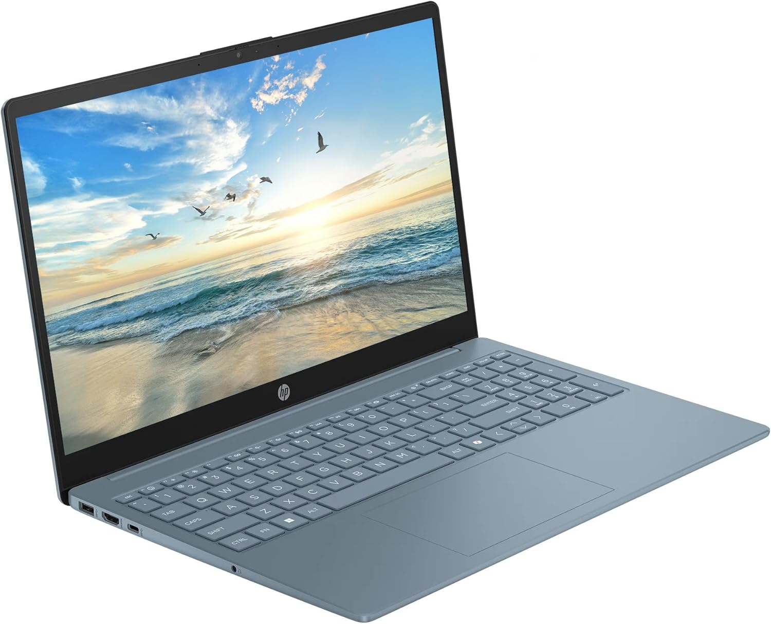 HP 15.6" Business Laptop with Microsoft Office 365 with Copliot AI & 1TB OneDrive, 16GB RAM 128GB SSD, Quad-Cores Intel Processor, Windows 11, PLUSERA Earphones & 8-in-1 Hub Included, Moonlight Blue