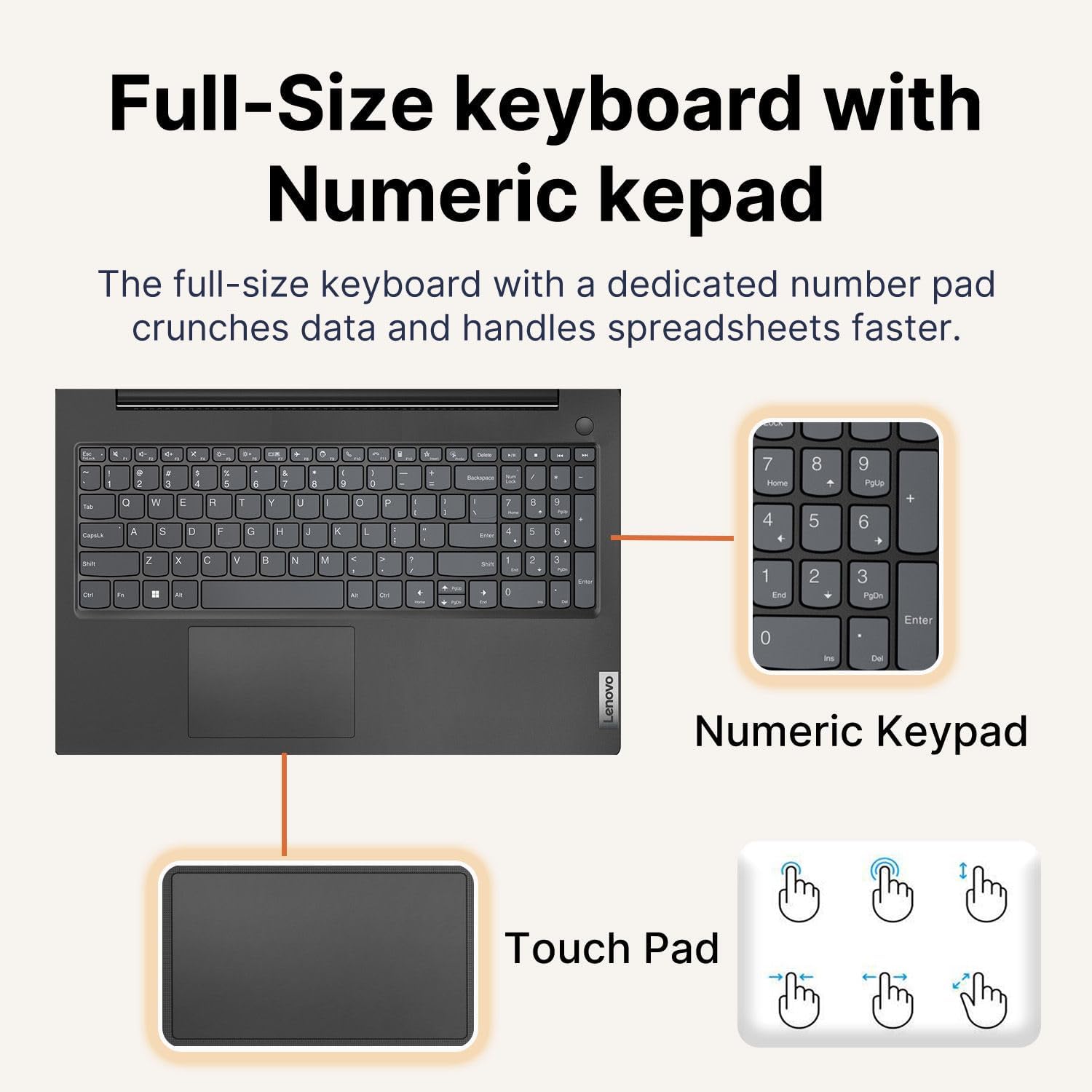 Lenovo 15.6” Laptop • 2026 Edition • FHD 1080P Display • 256GB SSD • Intel Processor • Copilot AI • Wi-Fi 6 & Ethernet • Full-Size Keyboard • Windows 11