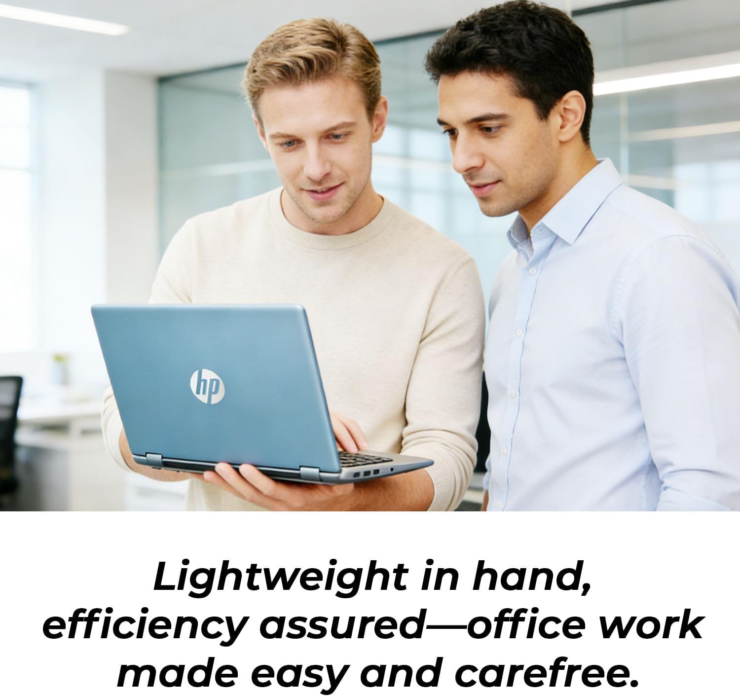 HP 14" Moonlight Blue Laptop with Office 365, AMD CPU, 4GB DDR5 RAM, 1.1TB Storage (128GB SSD and 1TB OneDrive), HD Display, Windows 11, Energy-Efficient & Quiet Performance