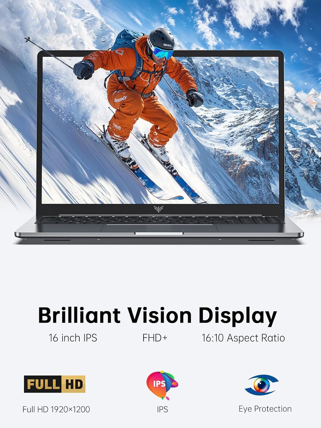 Laptop, 16GB DDR4 512GB SSD Laptop Computer, 16.0inch Windοws 11 Laptop with Ιntel 12th Quad-Core Processor(Up to 3.4GHz), 1920P FHD Display, WiFi 6, USB3.2, Type_C