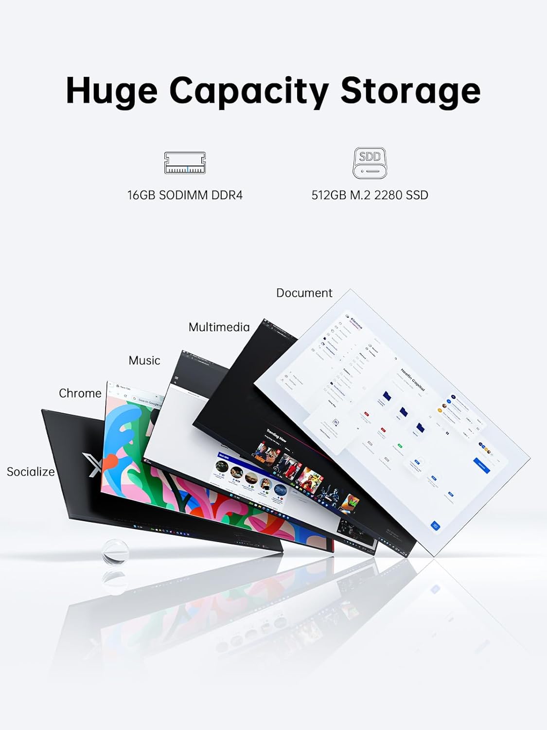 Laptop, 16GB DDR4 512GB SSD Laptop Computer, 16.0inch Windοws 11 Laptop with Ιntel 12th Quad-Core Processor(Up to 3.4GHz), 1920P FHD Display, WiFi 6, USB3.2, Type_C