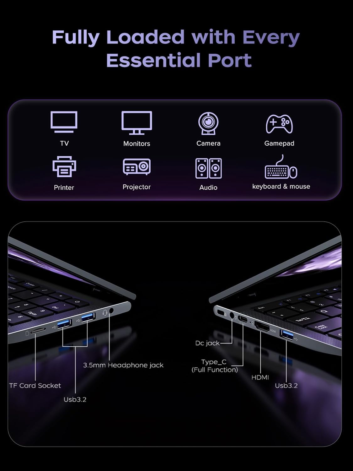 New Gaming Laptop, 2026 Laptop with AMD Ryzen 7 5700U (8C/16T, Up to 4.3GHz), 16GB DDR4 512GB NVMe SSD Laptop Computer, Up to 64GB, 15.6-inch FHD Display, WiFi 6