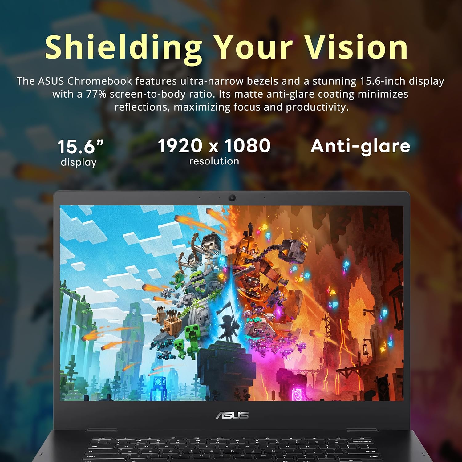 ASUS CX1500CNA Chromebook 15.6" HD Laptop, Intel Celeron N3350 Processor, 4GB RAM, 64GB eMMC Flash Memory, Intel HD Graphics, HD Webcam, Stereo Speakers, Chrome OS, Black, (renewed)