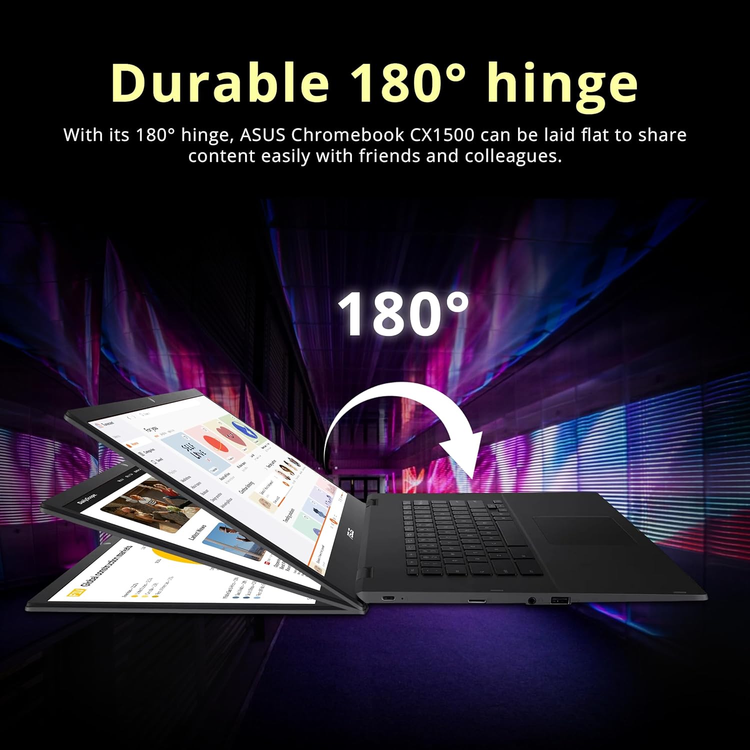 ASUS CX1500CNA Chromebook 15.6" HD Laptop, Intel Celeron N3350 Processor, 4GB RAM, 64GB eMMC Flash Memory, Intel HD Graphics, HD Webcam, Stereo Speakers, Chrome OS, Black, (renewed)