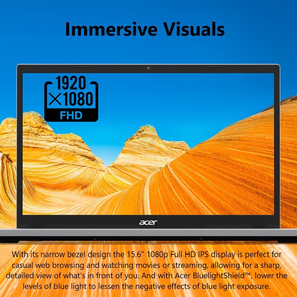 acer Aspire Go 15 AI Ready Laptop | 15.6" FHD IPS Display | AMD Ryzen 3 7320U | AMD Radeon 610M Graphics | 8GB LPDDR5 | 128GB PCIe SSD | Wi-Fi 6 | Windows 11 Home in S Mode | AG15-21P-R5YG