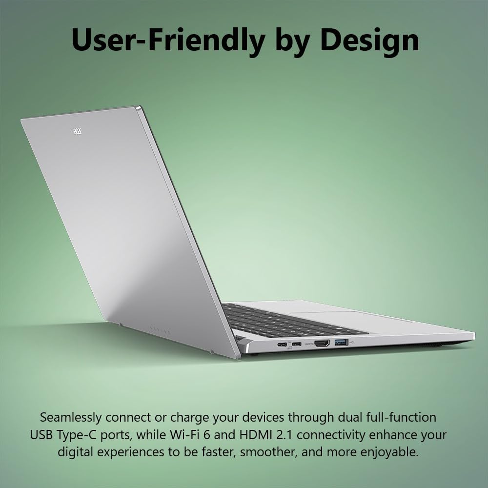 acer Aspire Go 15 AI Ready Laptop | 15.6" FHD IPS Display | AMD Ryzen 3 7320U | AMD Radeon 610M Graphics | 8GB LPDDR5 | 128GB PCIe SSD | Wi-Fi 6 | Windows 11 Home in S Mode | AG15-21P-R5YG