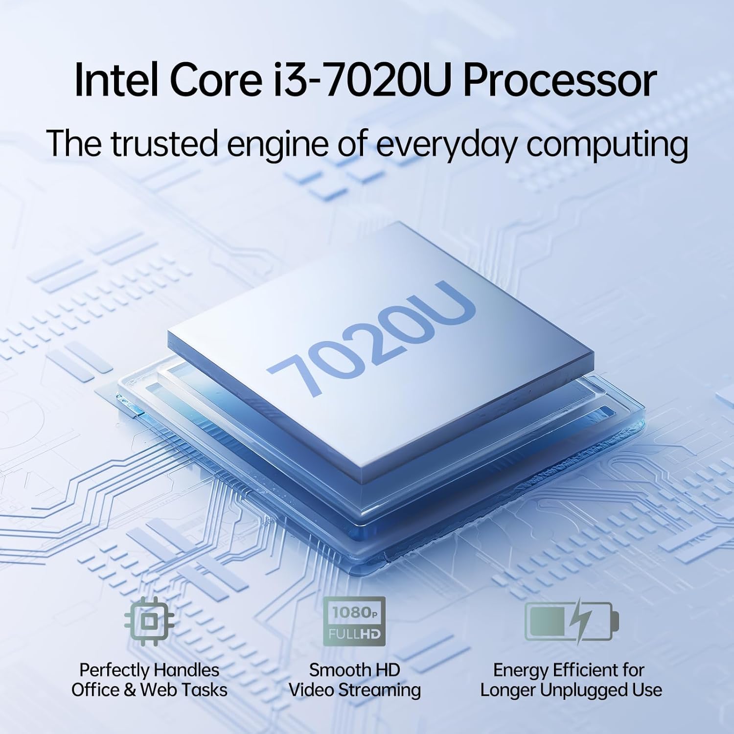 2026 New 15.6'' Laptop Win 11 Pro, Intel Core i3-7020U, 8GB RAM 256GB SSD, 1080p FHD Display, Backlit Kerboard, Fingerprint, WiFi5, Webcam, Mini-HDMI, USB3.2, TF Card Slot, Silver, for Work, Study