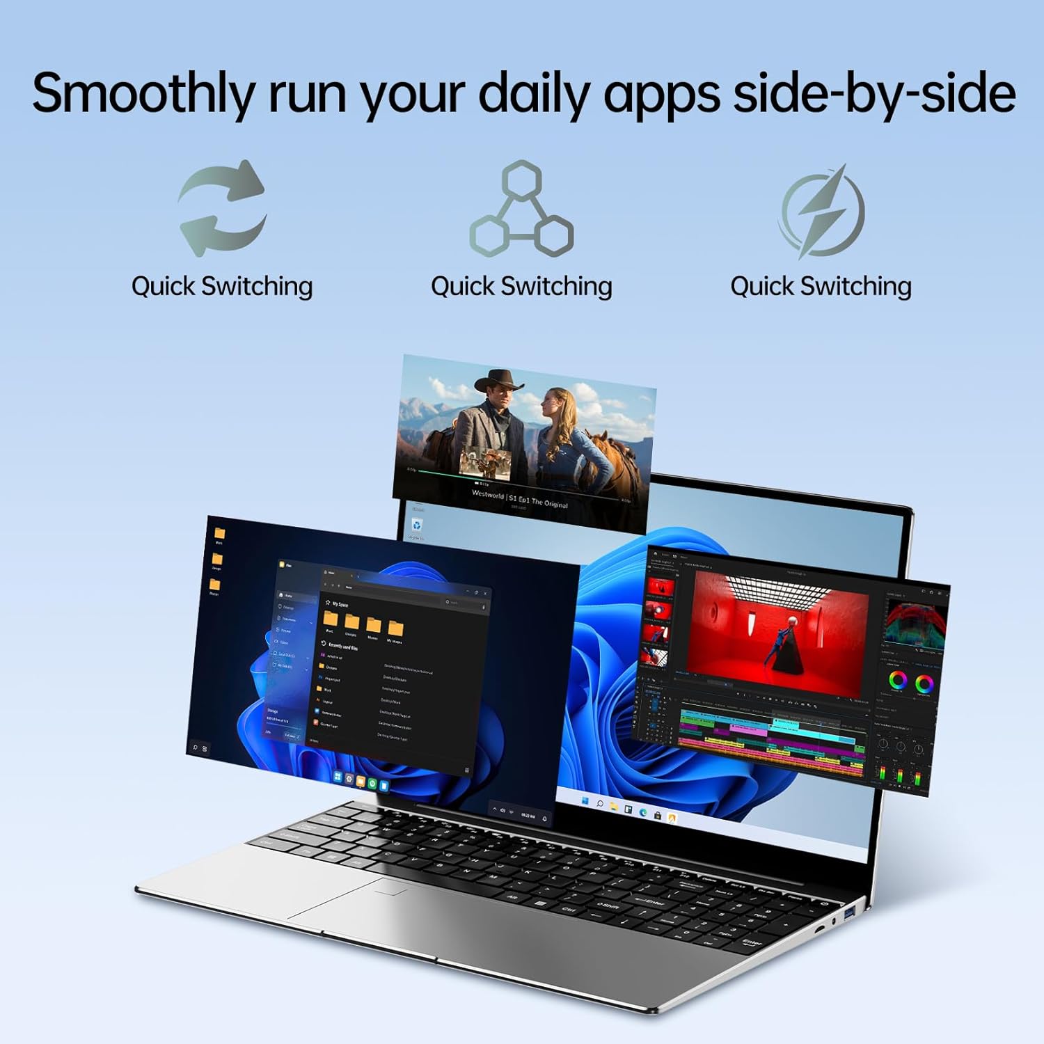 2026 New 15.6'' Laptop Win 11 Pro, Intel Core i3-7020U, 8GB RAM 256GB SSD, 1080p FHD Display, Backlit Kerboard, Fingerprint, WiFi5, Webcam, Mini-HDMI, USB3.2, TF Card Slot, Silver, for Work, Study