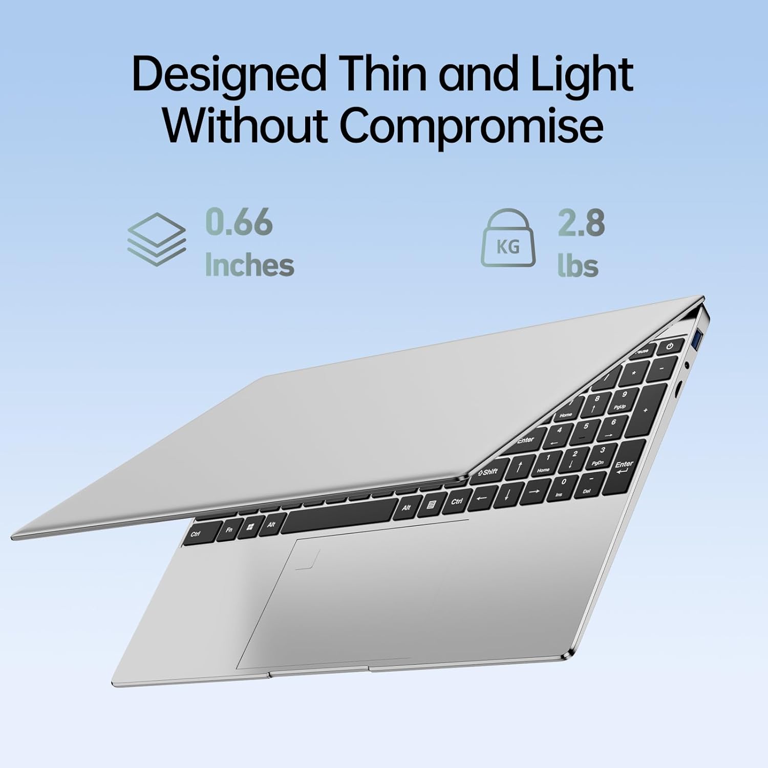 2026 New 15.6'' Laptop Win 11 Pro, Intel Core i3-7020U, 8GB RAM 256GB SSD, 1080p FHD Display, Backlit Kerboard, Fingerprint, WiFi5, Webcam, Mini-HDMI, USB3.2, TF Card Slot, Silver, for Work, Study