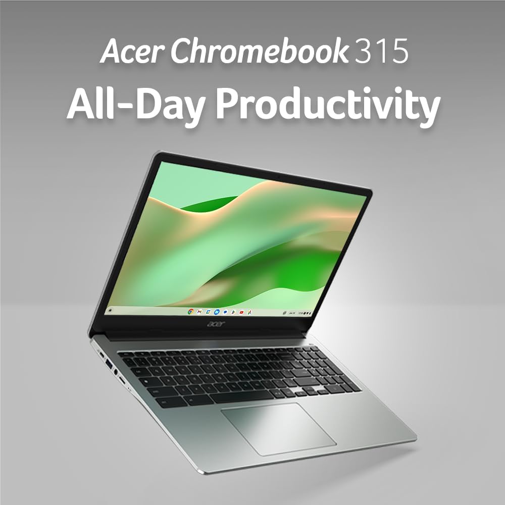 Acer Chromebook 315 Laptop | Intel Celeron N4500 | 15.6" Full HD IPS Display | Intel UHD Graphics | 4GB LPDDR4X | 64GB eMMC | Intel Wi-Fi 6 | DTS Audio | USB Type-C | Chrome OS | CB315-4H-C8XU