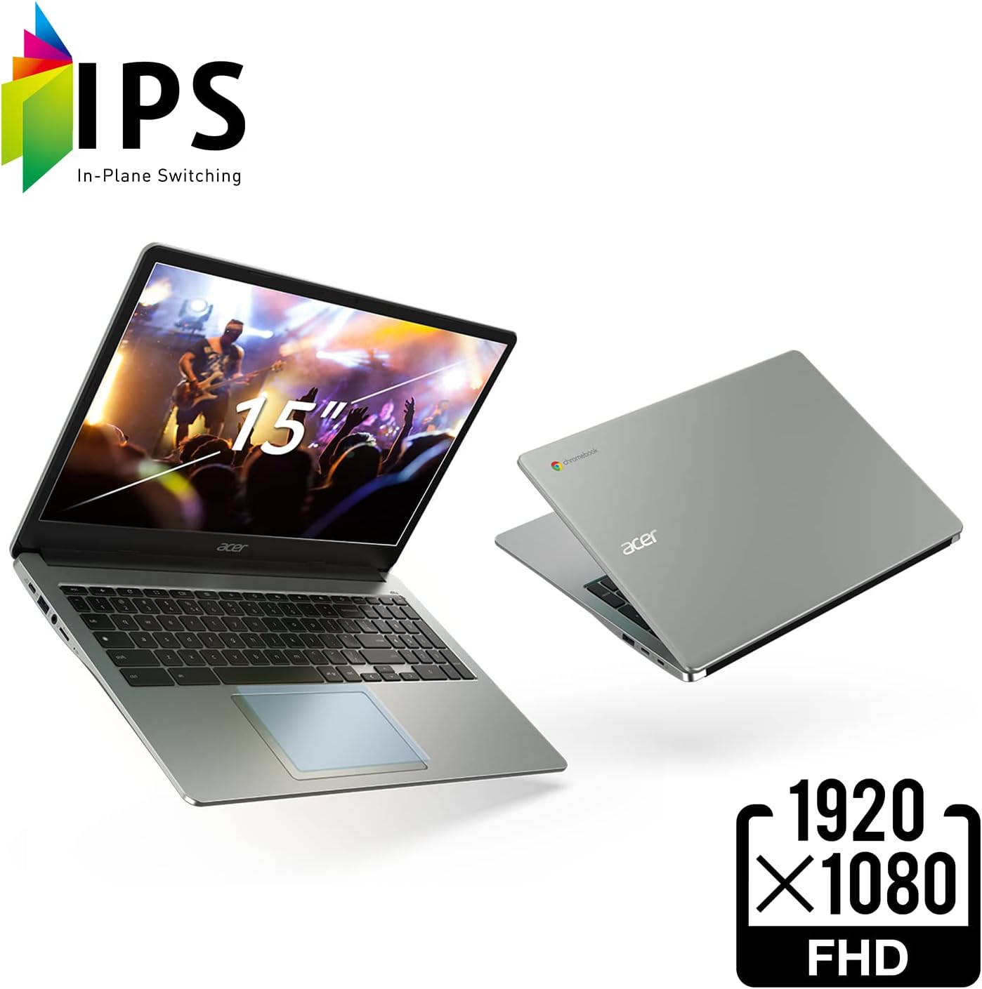 Acer Chromebook 315 Laptop | Intel Celeron N4500 | 15.6" Full HD IPS Display | Intel UHD Graphics | 4GB LPDDR4X | 64GB eMMC | Intel Wi-Fi 6 | DTS Audio | USB Type-C | Chrome OS | CB315-4H-C8XU