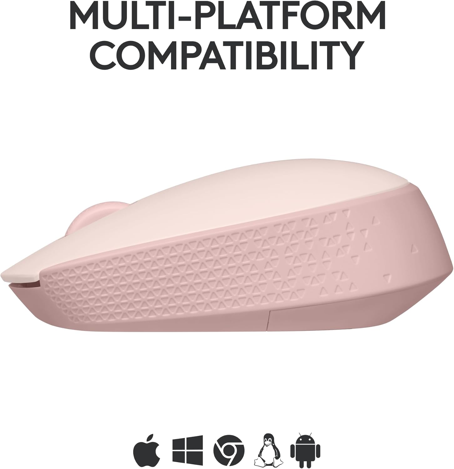 Logitech M170 Wireless Mouse for PC, Mac, Laptop, 2.4 GHz with USB Mini Receiver, Optical Tracking, 12-Months Battery Life, Ambidextrous - Rose