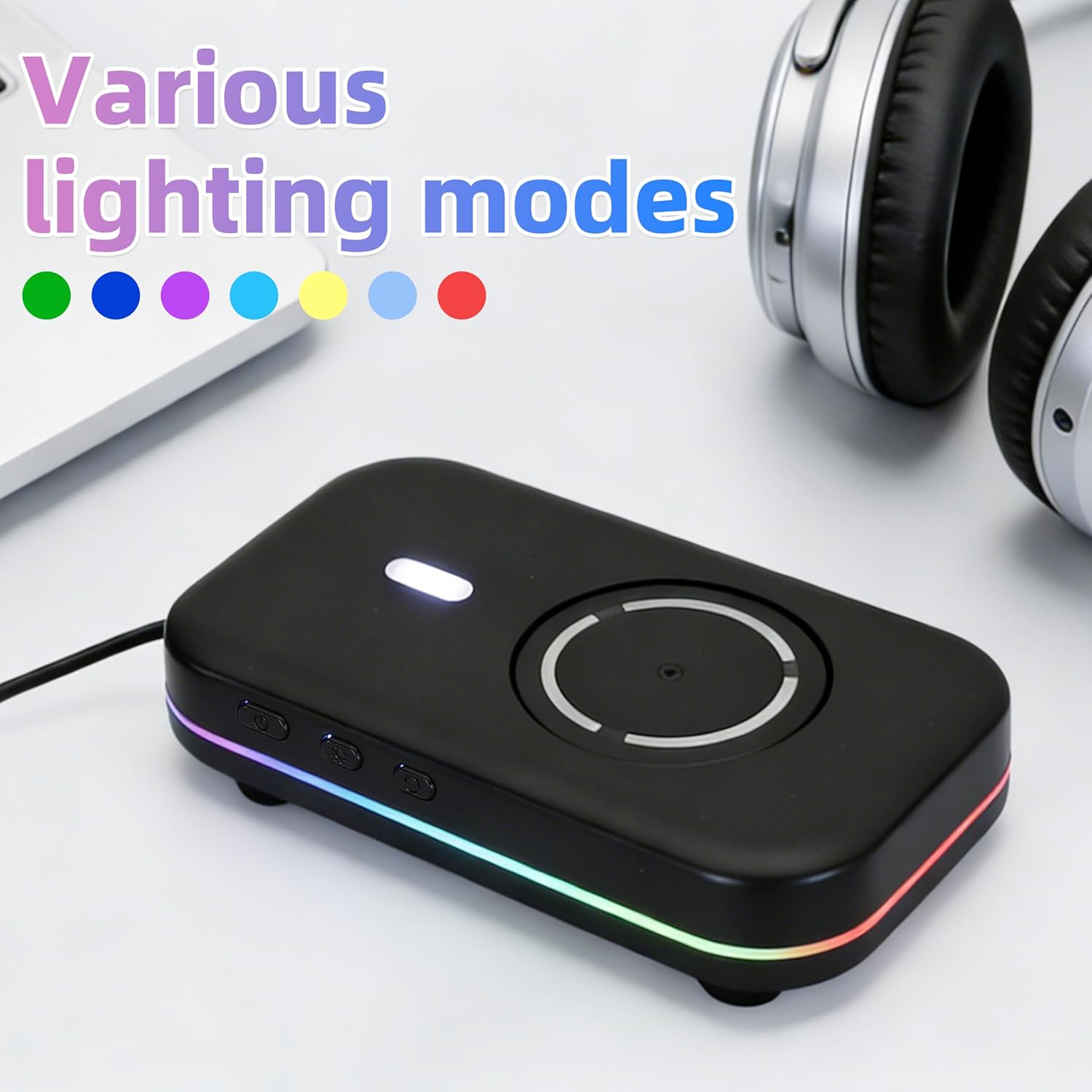 Mouse Mover Quiet Operation Ultra Slim, USB-C Powered Plug & Play, No Detection Risk, Mouse Mover to Prevent Screen Lock, Customizable Timer & RGB LED Light, for WFH/Office/Travel