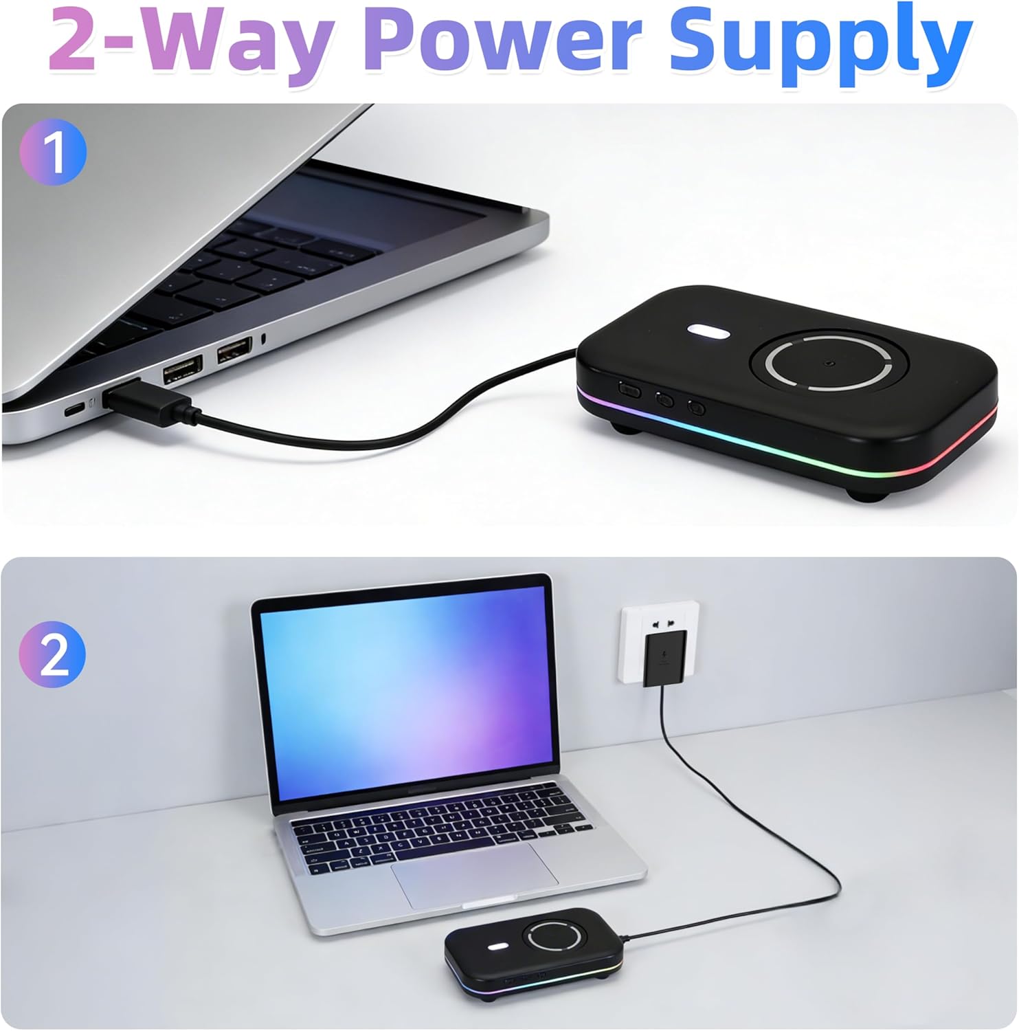 Mouse Mover Quiet Operation Ultra Slim, USB-C Powered Plug & Play, No Detection Risk, Mouse Mover to Prevent Screen Lock, Customizable Timer & RGB LED Light, for WFH/Office/Travel