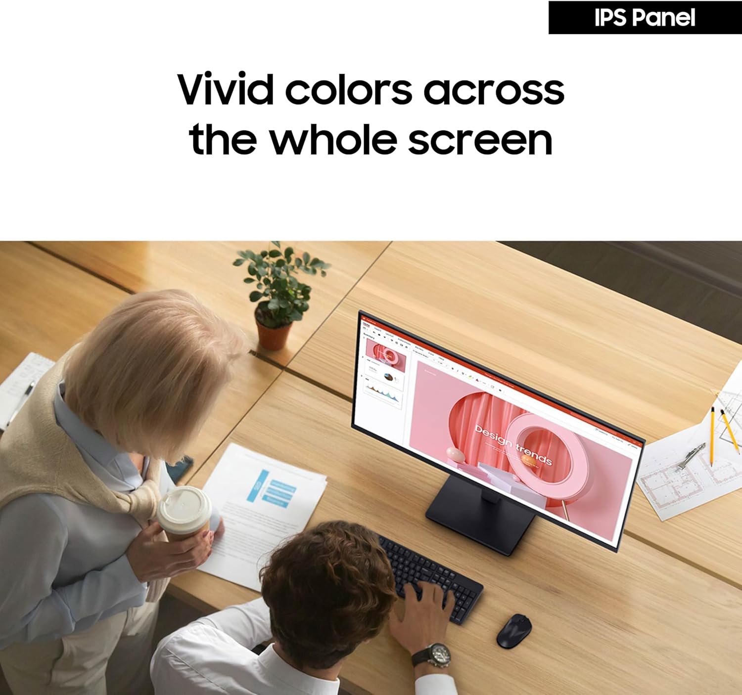 Samsung 24" (S30GD) Essential Monitor with IPS Panel and Tilt Only Stand, 100Hz Refresh Rate, Ergonomic Design, Advanced Eye Care, Game Mode, LS24D304GANXZA