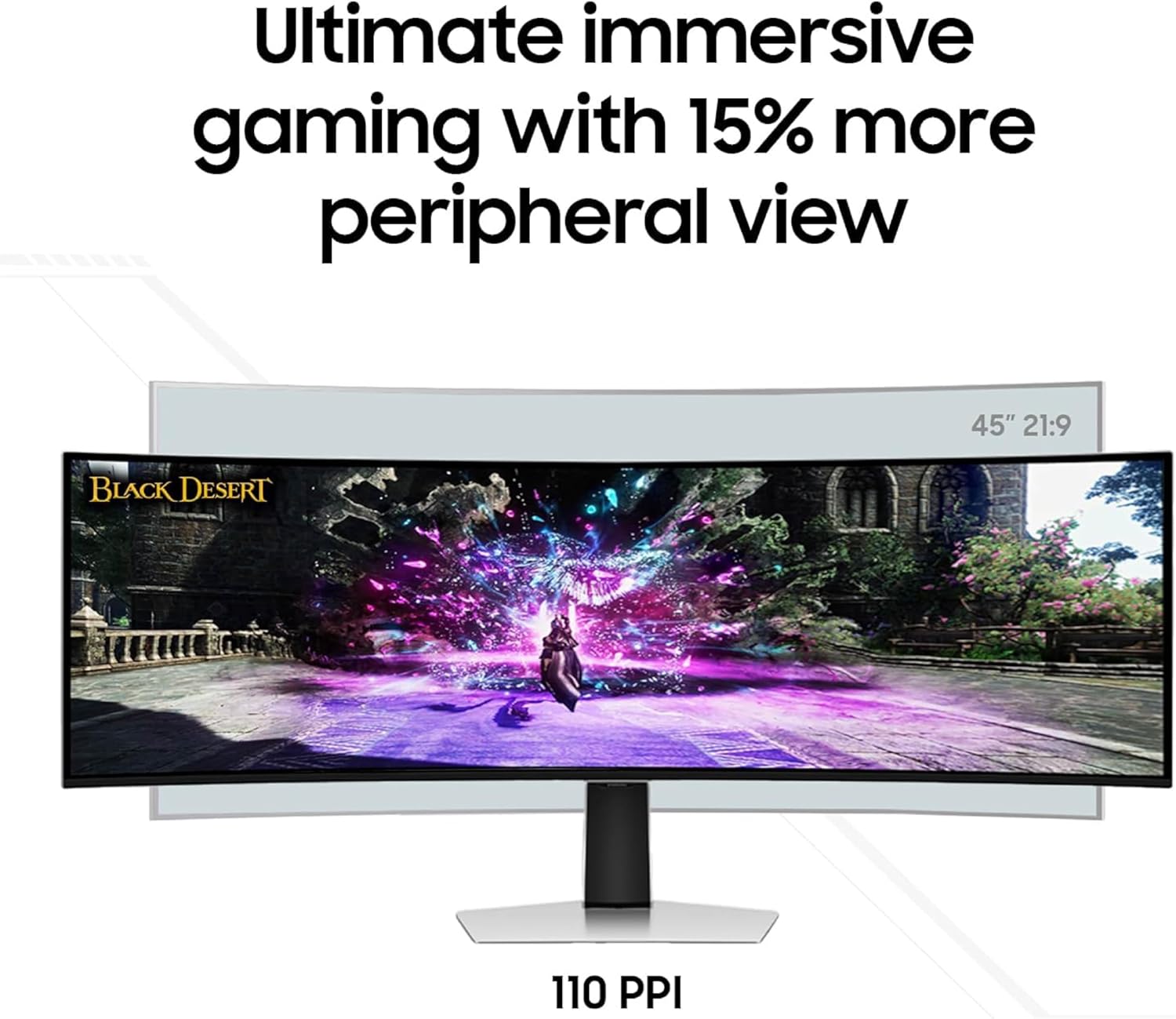 Samsung 49" Odyssey G93SC Series Curved Gaming Monitor, QD-OLED, 240Hz, 0.03ms, DQHD, G-Sync Compatible, FreeSync Premium Pro, Adjustable Stand
