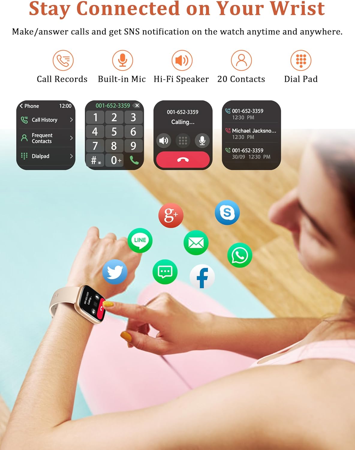 Smart Watch, Alexa Built-in, Answer/Make Calls 44mm Smartwatch Women Men, 1.83" Sports Watch IP68 Waterproof, Heart Rate SpO2 Sleep Stress Monitor, Step Counter Watch for Android & iOS Phone