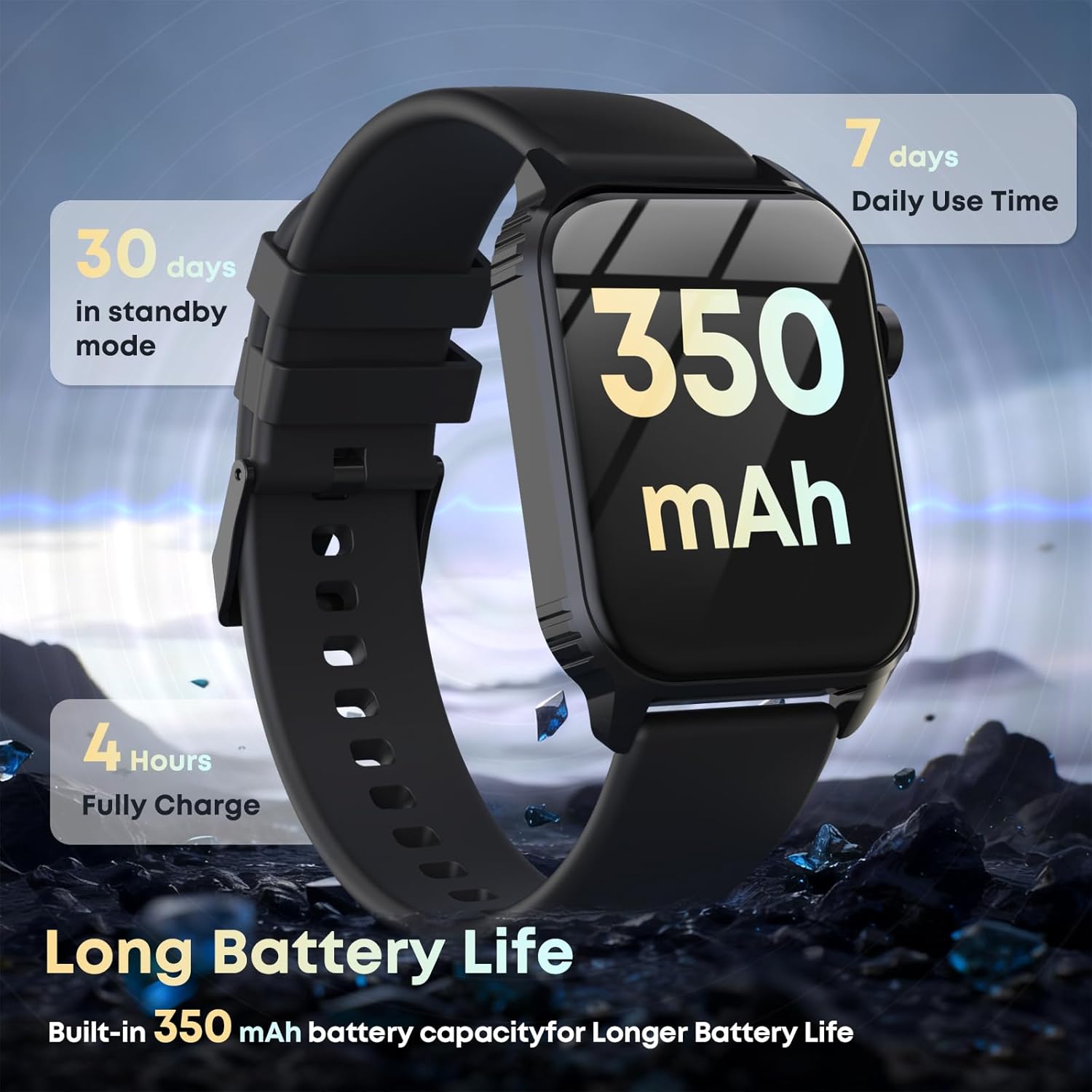 Smart Watch for Men, 120+ Sports Modes Smartwatch with 1.83" HD Touchsreen, Sleep Monitor, IP67 Waterproof, Bluetooth Call & Music Control Fitness Watch for iPhone/Android (Black)