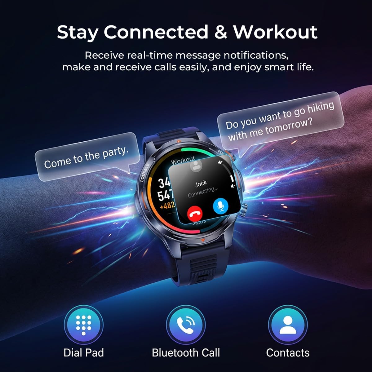 Smart Watch for Women, 1.7in AMOLED Ultra-Clear 110+ Sport Modes Smartwatch, Fitness Tracker with Heart Rate/Sleep/SpO2 Monitor, IP68 Waterproof, Answer/Make Call for Android and iPhones