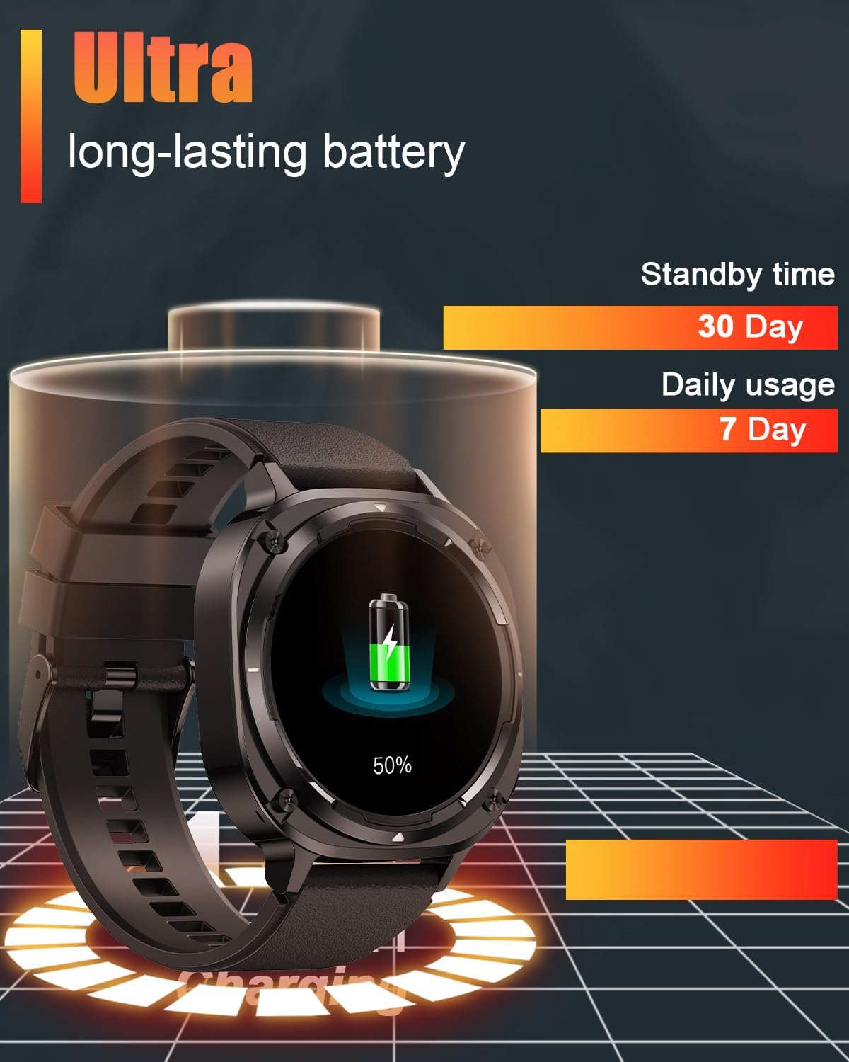 Military Smart Watches for Men(Answer/Make Calls), 1.39" HD Fitness Watch, 24/7 Heart Rate Sleep Monitor, Smart Watch for Men,114+ Sport Modes, IP68 Waterproof Smartwatch for Android iOS, 30Day, Black